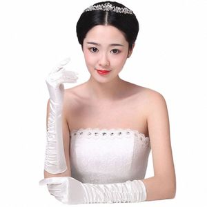 Sports Stage Performance Gloves Bridal Finger Satin LG Wedding Gloves Light Board Dr Gloves Wedding Accores O96Z#