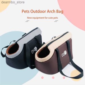 Cat Carriers Crates Houses Pet Travel Carrier Hands Free Foldable Kitten Puppy Shoulder Ba Breathable Soft Cotton Mesh Tote For Small Dos And Cats L49