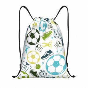 Anpassad fotbollssportmönster Fotboll Takstring Bag Kvinnor Män Lätt Sport Gym Lagring Ryggsäck Z5FJ#