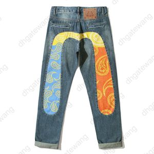 Evisue Jeans M-förmige Stickerei Designer Jeans Mode Evisue Short Jeans Straße Rohr Weitbein Hosen Hip Hop Ev Jeans Y2K Edge Street Size 28-40 511