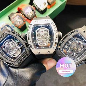 Designer Luxus Herren Watch Active Tourbillonmens Watch RM verbessert Hohlschädelkopf Automatisch mechanische Ghost Head Classic Legendary Mode Casual Watch