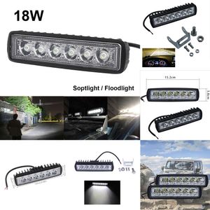 1 st 6 tum 18W LED -lampan 12V 24V Motorcykel LED -bar offroad ATV Dagsljus Ljus traktor VARNING ARBETE LJUS