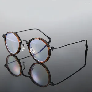 Occhiali da sole Lettura occhiali retrò rotonde telaio di titanio femminile anti -blu luce prebyopia occhiali occhiali da occhiali per anziani 0 1.0 a 4.0
