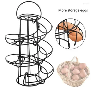 Kök förvaring Spiral Roller Rack Modern Metal Egg Shelter 24 Countertop Organizer Shelf Supplies For Home