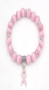 Упаковка рака молочной железы Ювелирные украшения белый розовый опал из бисера браслет ленты чар браслеты Bracelets8770942