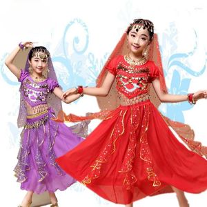 Stage Wear Kids Belly Dance Costumi Set Girls Oriental Girls Dancing India vestiti pancia bambino 5 colori