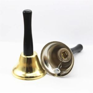 Gold Silver Hand Hand Bell Party Tool Tool At Up as Santa Claus Rattle New Year Decoration 0513