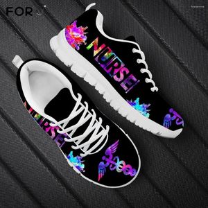 Sapatos casuais forudesigns galaxy feminina fashion moda malha de malha