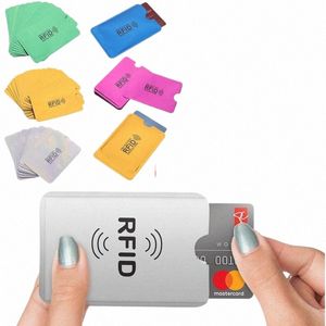 20pcs in alluminio Anti RFID Titolare della carta di credito Anti Reader Blocking Bank ID Card Copertura protezione V4NF#