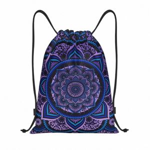 Poética Mandala Drawstring Backpack Sports Gym Bag para homens homens Boho Sackpack Z7uk#