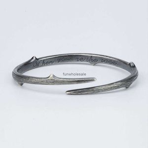 925 Sterling Silver Armband Son Wind Thorn öppnar mode manligt enkla par mångsidiga ins coola vindgåva smycken