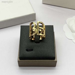 Desginer Blenciaga Baleciaga Jewelry b Jia Ba New Type Letter Open Ring Womens French Medieval Personality Fashion Net Red Cool Wind Adjustable Closure