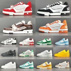 Projektant Sneaker Scasual Buty dla mężczyzn biegający trener trenerów zewnętrznych buty na platformie Wysokiej jakości buty platformowe skórzana skóra Abloh nakładki 2415