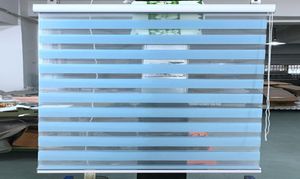 Blinds de zebra translúcidos cortadores de rolos de dupla camada de camada personalizada cortinas de tamanho personalizado para sala de estar Sky Blue1830905