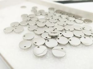 50 pezzi da 10 mm tag personalizzati personalizzati per incisione laser gratis specchio lucido e lucido collasso in metallo personalizzato 240408