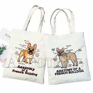 Borsa per negozi di bulldog francese riciclo sacca riutilizzabile tote bolsas de tela borse string reciclaje pieghevole sho sac toile w4fz#