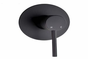 Matte Black Round Shower Mixer Valve Solid Brass Shower Faucet Control Valve Wall Mounted Mixer Valve7216319