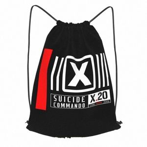 suicide Commando Hocico Wax Trax Wumpscut Ebm Ministry C-Lekktor Drawstring Backpack Eco Friendly Sports Bag P61v#