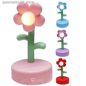 Lampen Schattierungen Kindernachtlicht süßes Blumen Nachtlicht mit weichem und warmem Baby Nachtlicht Desktop Dekoration Q240416