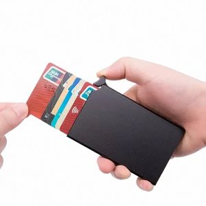 Антимагнитная RFID Antif-The Card Держатель Автоматический всплывающий тип металлической алюминиевой корпус Кредитная карта Man Women Busin Wallet Y2Q2#