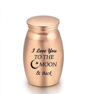 25x16mmmini Cremation Urna Urna pogrzebowa dla Ashes Holder Mały pamiątki Memorials Jar L Love You to the Moon and Back6916815