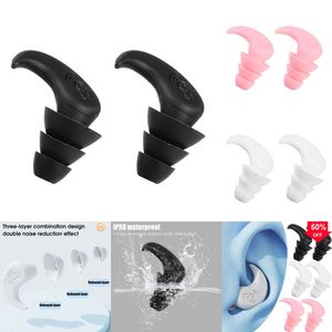 2024 2st Silicone Anti Buller Ear Plug öronproppar Vattentät simning av öronskydd Brusreducering Simma öronproppar för sovande resor