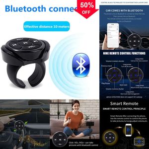 2024 Wireless Bluetooth Media Button Remote Controller bil Motorcykelcykel ratt mp3 Musikspel för iOS Android -telefon surfplatta