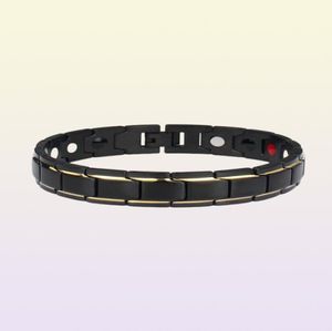 Terapeutisk energiläkande armband titanstål magnetisk terapi armband armband för 3108579