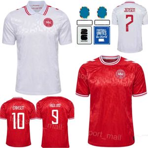 2024 Copa da EURO Dinamarca Jerseys de futebol 23 Hojbjerg 11 Daramy 3 Vestergaard 17 Kristiansen 10 Eriksen 13 Nelsson 9 Hojlund Damsgaard Futebol Circh Kits Sele