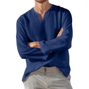 Magliette da uomo magliette da uomo t-shirt classici top-top a maniche lunghe Trendy Trendy Talta Talta Trota Fritta estate in forma a V-Neck Casual Daily Wear