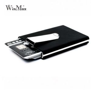 WinMax Black Quality Ditter Caixa de bolso em dinheiro à prova d'água de alumínio Homens de carteira de carteira de carteira de carteira de identificação