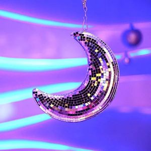 Disco Ball Moon Shaped Disco Ball Decorstage Mirror Balls Funky Home Decor för PartyBar Retro-Reflective Disco Ball Lights 240416