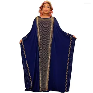 Ethnic Clothing Chiffon Diamonds Caftan Dress African Dresses For Women 2024 Traditional Nigeria Lady Abaya Musulman Boubou Robe Femme