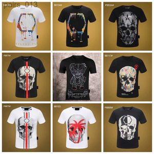 Men's T-Shirts mens tshirts men designer PLEIN BEAR skull diamond t shirt short sleeve dollar brown bear brand tee oneck high quality skulls tshirt