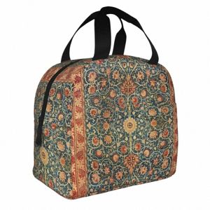 Holland Park William Morris isolerade lunchpåsar Floral Mönster Bohemian FR Lunch Ctainer Thermal Bag Lunch Box Tote G4sn#