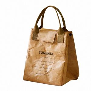 paper Lunch Bag Waterproof Insulati Bag Lengthen and Thicken Aluminum Foil Japanese Handbag Office Worker Student A4IC#