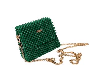 Sacchetti da sera Donne Mini Parl Borsa fatta a mano Vintage Verde Verde Croce Crossbody Spalla Messenger Women039s Purse Fal1045082