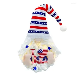Decorative Flowers A9LB Gnome Decorations Independence Day Hanging For National Party