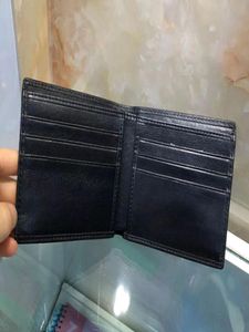 Sälj av högkvalitativ modedesigner Bifold Card Holder Handwoven Soft äkta lädermärke Men039S plånbok Svartblå Coff8020390