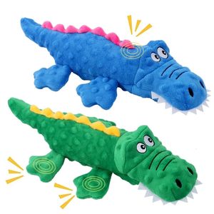 Squeak köpek oyuncak köpek yavrusu peluş crocodilian evcil hayvan oyun interaktif kedi malzemeleri temiz dişler için 240415