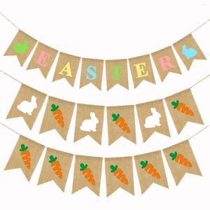 Party Decoration 12 PCS Easter Burlap Banners Decorations Home Office School Outdoor Supply Po Props Wholesale XB