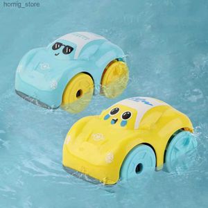 Childrens Shower Water Toys ABS Windup Car Cartoon Car Baby Shower Toys Childrens Gifts Amphibious Car Bathroom Floating Toys Y240416