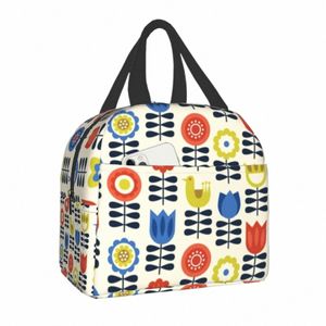 Skandinavische Blumen Orla Kiely Lunchbag Frauen Kühler warmes Essen isolierte Lunchboxen für Kinderschule Cam Travel Picknicktasche Z61B#