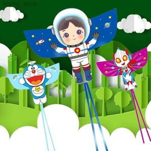 Accessori per aquiloni Spedizione gratuita Nuova Kite Flying Children Aquila Outdoor Toys Kite Buggy Cartoon Kite for Kids Kites RIPstop High School Kites Y240416