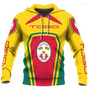 Herrtröjor Afrika togo Map Flag 3D Tryckt för män Kläder TG Patriotisk spårdräkt National Emblem Graphic Sweatshirts Male Tops