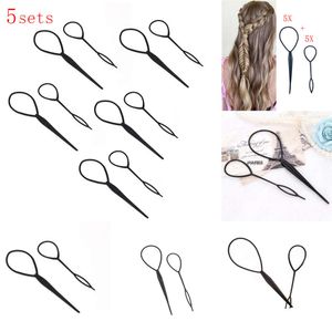 Novo 10pcs Ponytail Creator Loop Plástico Ferramentas de Estilo Popular Black Topsy Tail Clip Maker Salon Fashion Maker