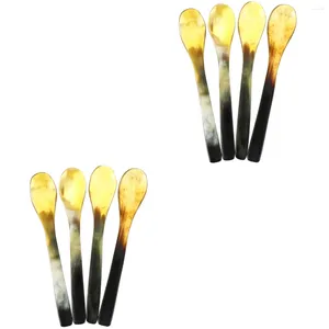 Spoons 8 Pcs Simple Ox Horn Spoon Dessert Coffee Scoop For Home Kitchen
