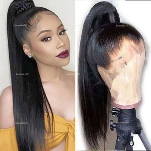 360 Frontal Wig Pre Plucked With Baby Hair Long Malaysian Straight Lace Front Wigs Synthetic Hair Heat Resistant For Black Women s