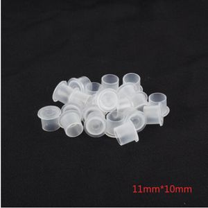 Yilong 1000pcswhite 1011mmタトゥーインクカップキャップ色素供給プラスチック製の自立インクカップ9676123