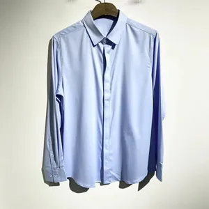Camisas casuais masculinas High Street BLT 1: 1 Bordado de carta de alta qualidade para homens de manga comprida Botão de camisa Y2K Roupas de camisetas de rua